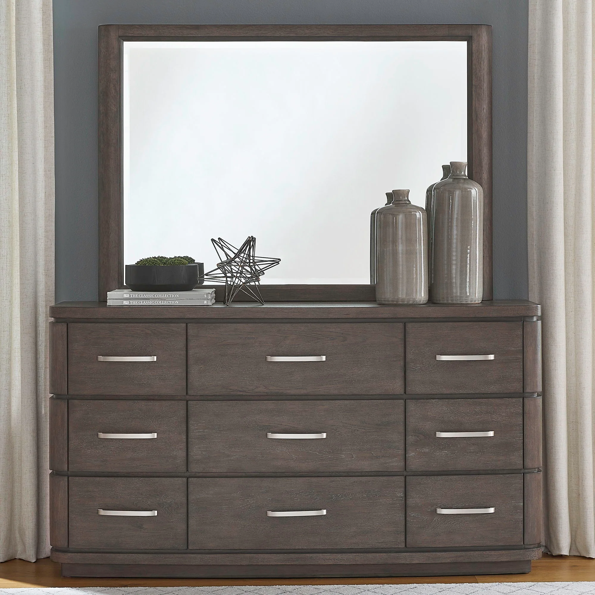 Dresser & Mirror - Satin Espresso