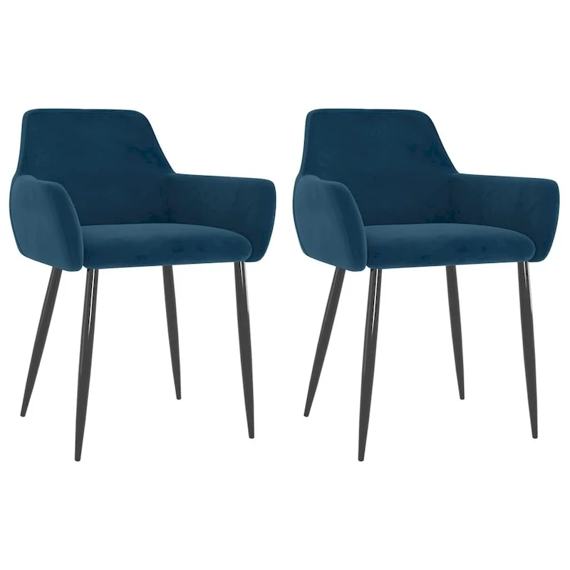 vidaXL Dining Chairs Upholstered Chair with Metal Legs for Living Room Velvet - 22 x 22 x 30.7