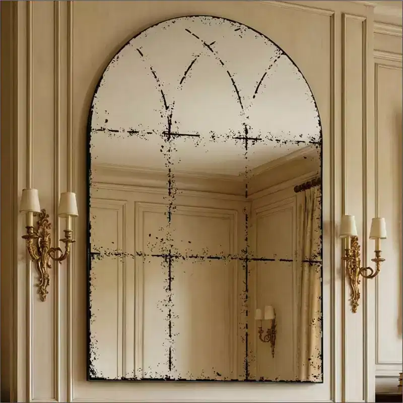 Vintage Industrial Wall Mirror with High-Definition Glass, 36