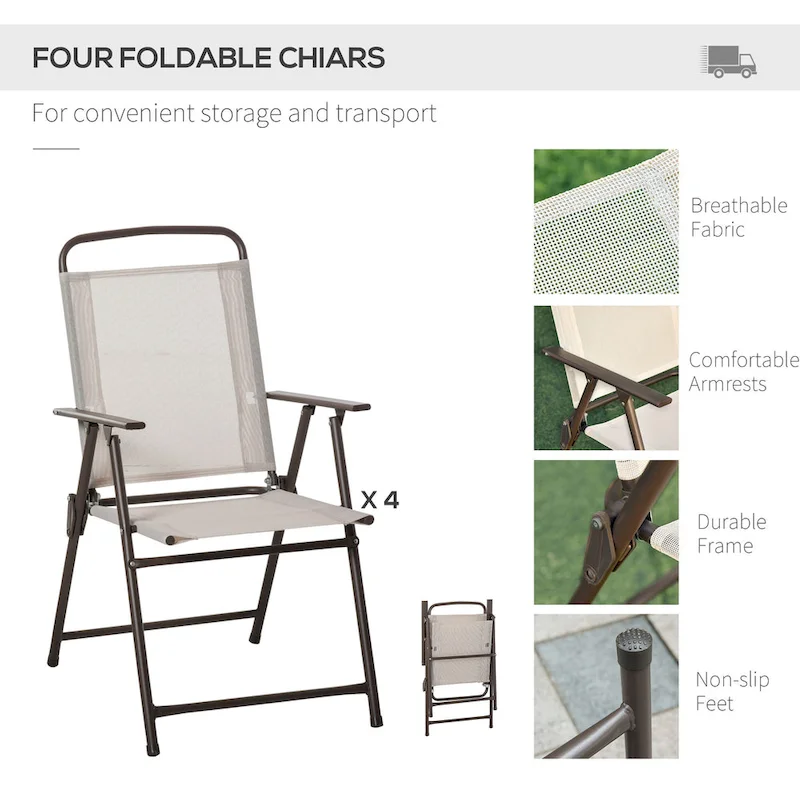 Outsunny 6-piece Patio Dining Furniture Set