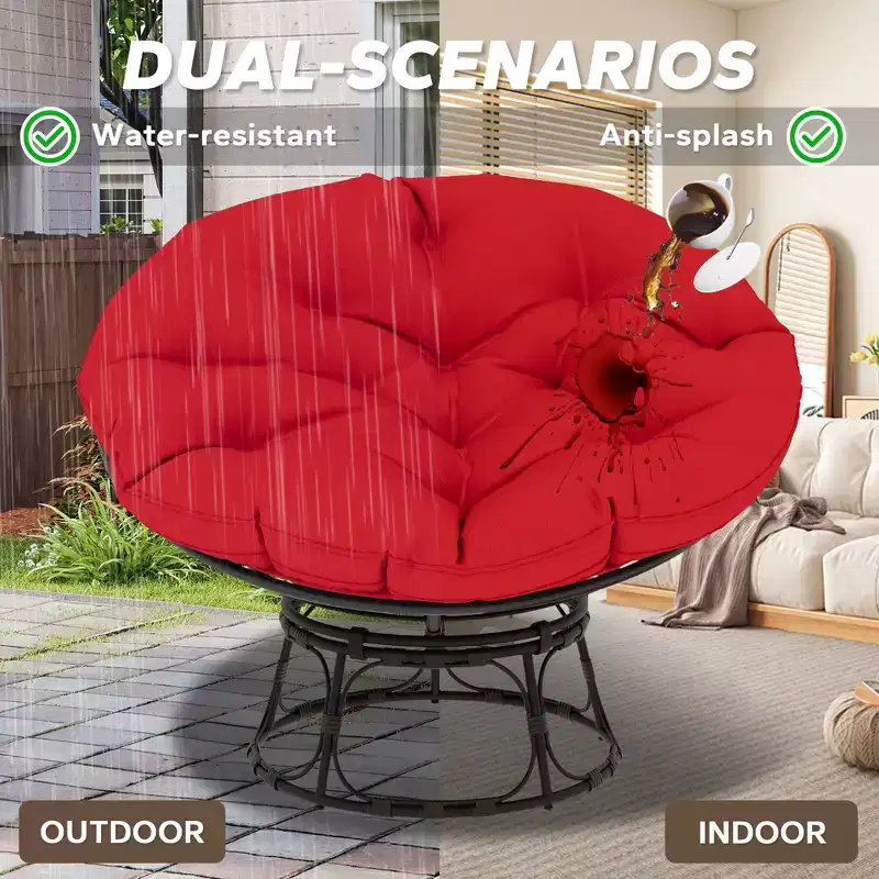 Papasan Patio Chair with Cushions