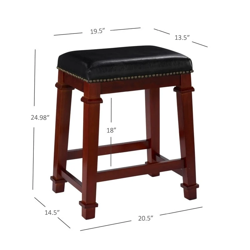 Linon Willamette Faux Leather 24.98-inch Backless Counter Stool