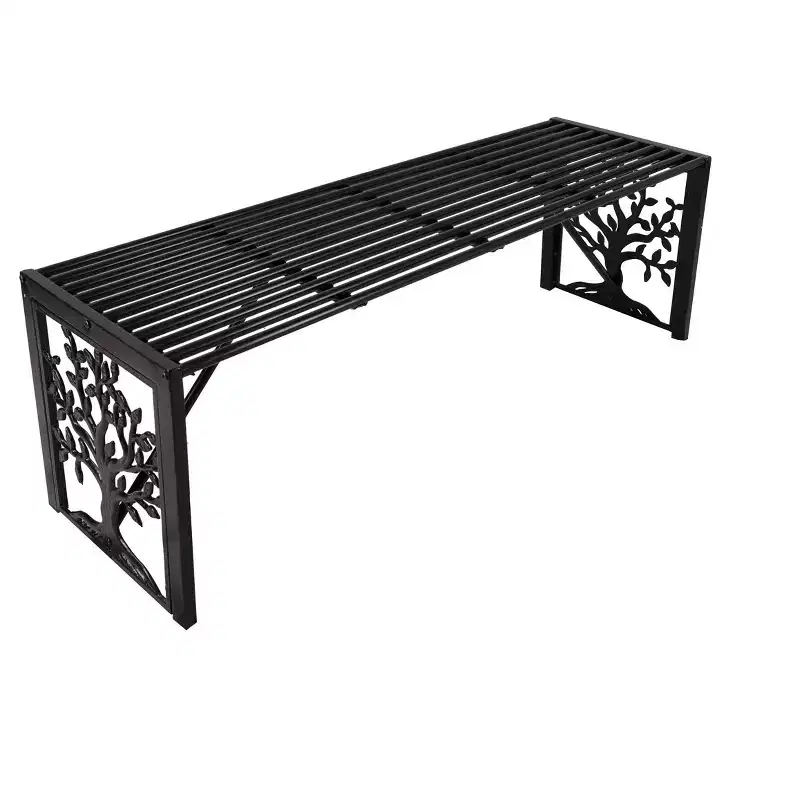 Evergreen Straight Metal Bench Tree of Life
