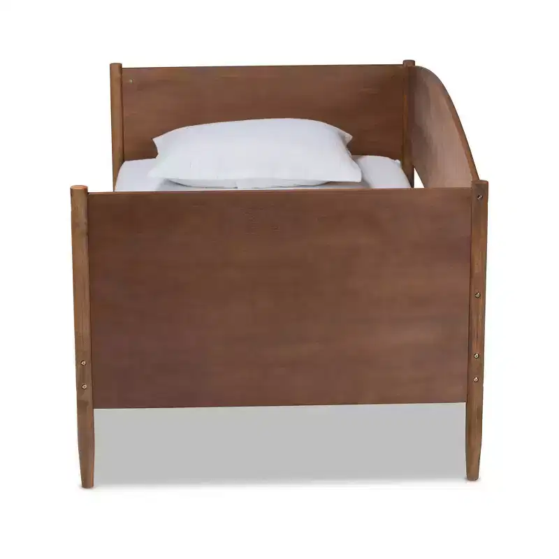 Twin Veles Wood Daybed Ash Walnut - Baxton Studio: Mid-Century Modern, Smooth Finish, MDF & Rubberwood, Platform Bed