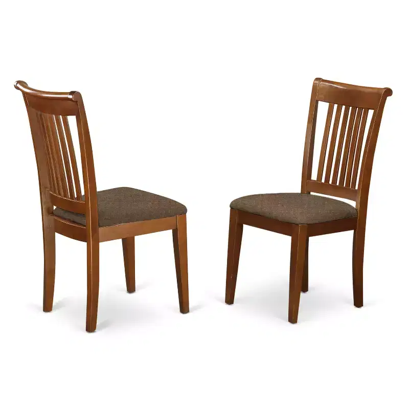 HomeStock Oval Kitchen Dining Table Set with 6 Chairs Saddle Brown