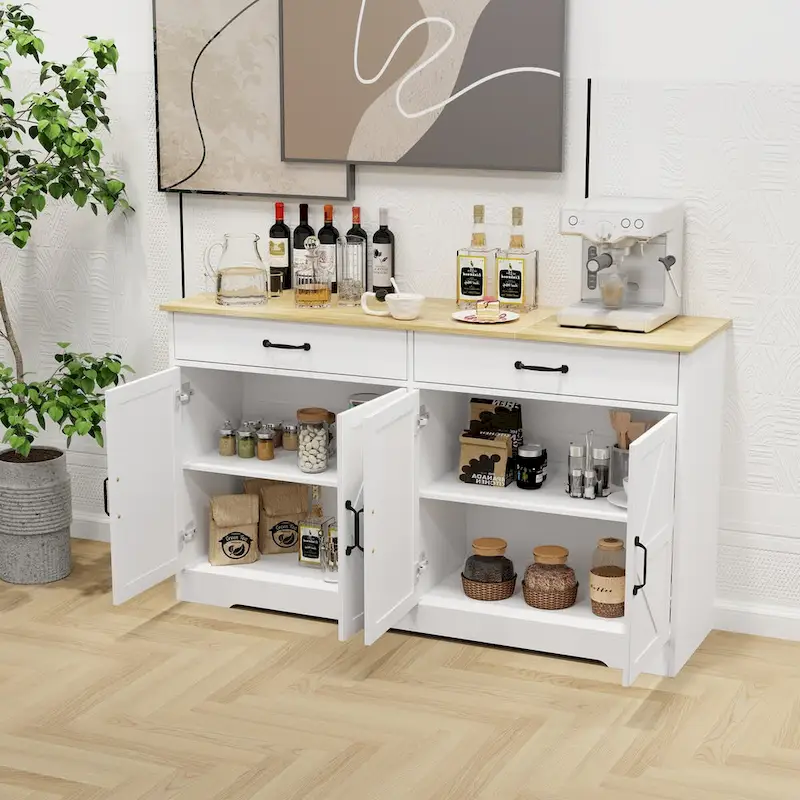 55.91 Large Farmhouse Buffet Cabinet