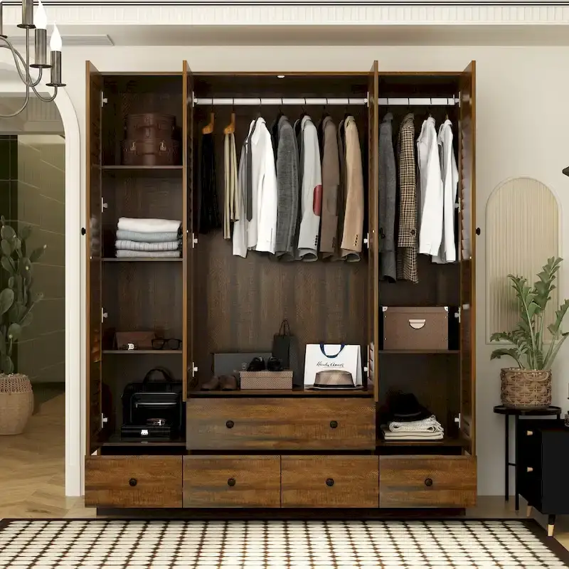 Bedroom Armoire Closet Armoire Wardrobe Closet Clothing Rod Drawer