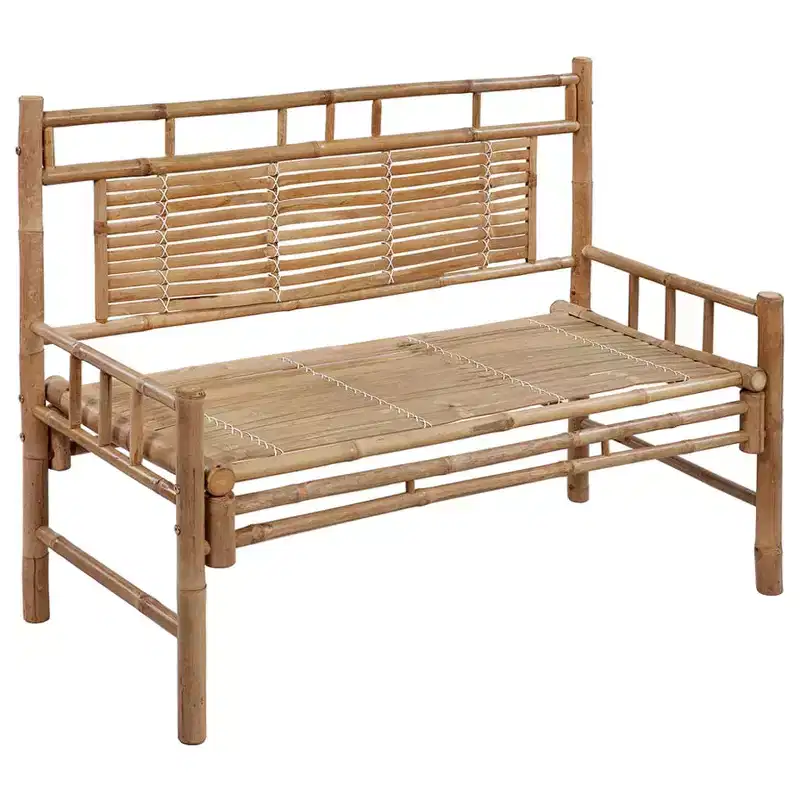 Garden Bench Bamboo Bamboo, Polyester Medium Garden Bench