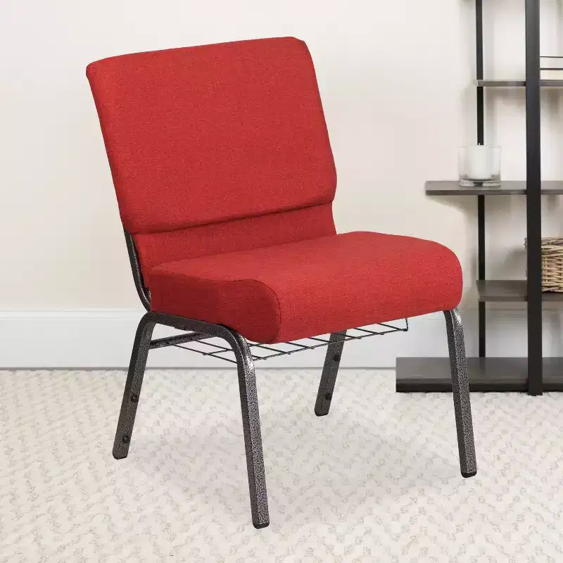 Flash Furniture HERCULES Series 21''W Church Chair with Book Rack