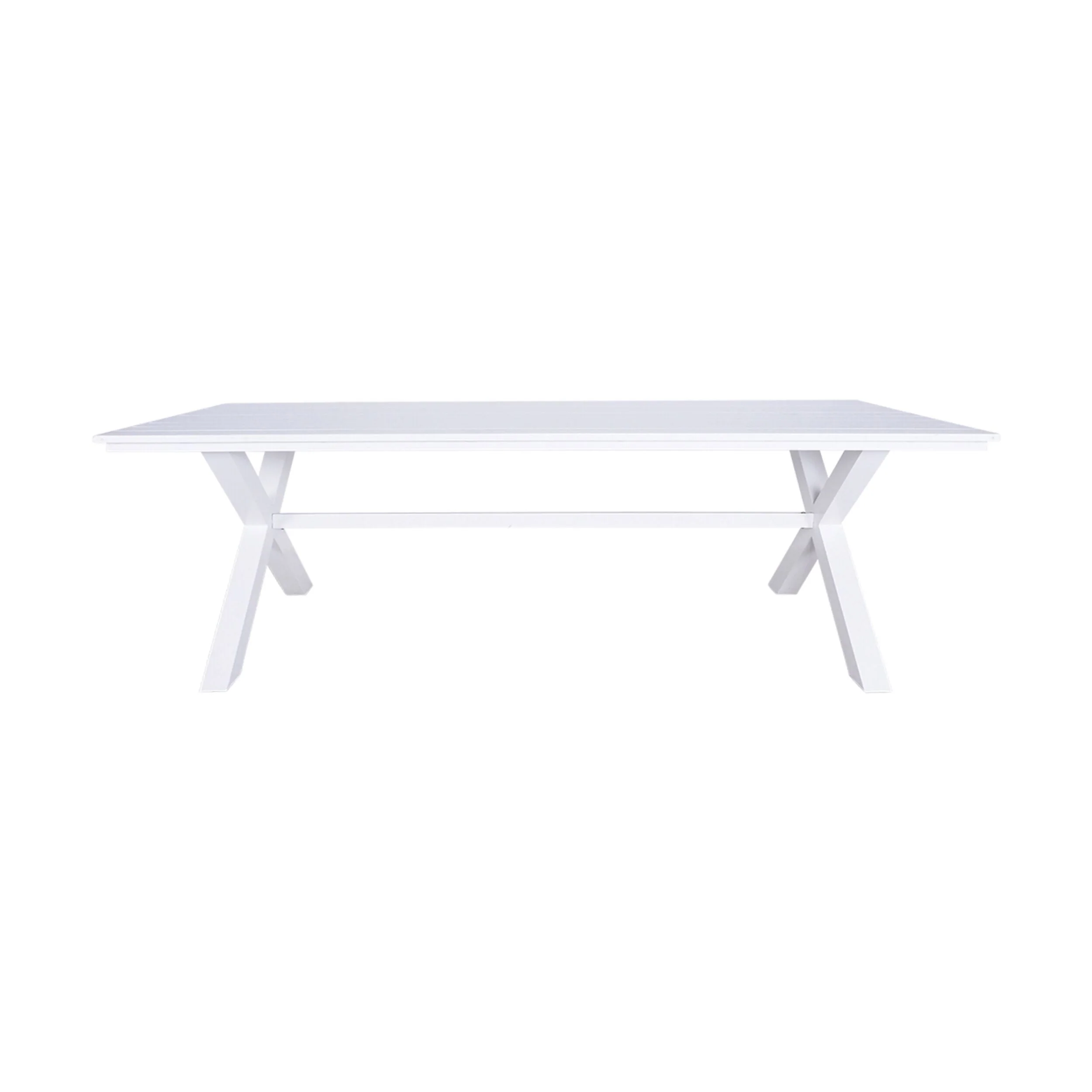 Blake Outdoor Aluminium Dining Table Gloss White 240cm