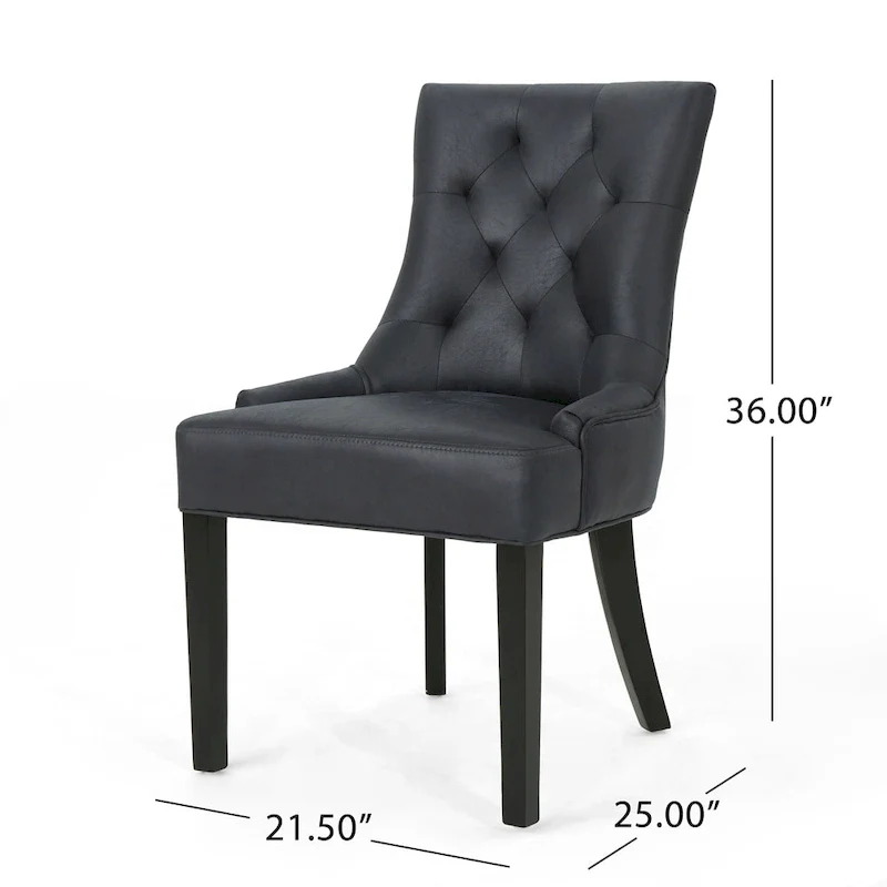 Hayden Traditional Microfiber Dining Chairs (Set of 2)