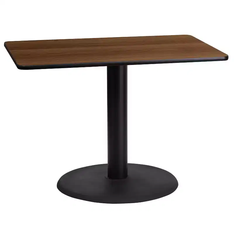 24x42 Rectangular Laminate Table with 24 Round Table Base