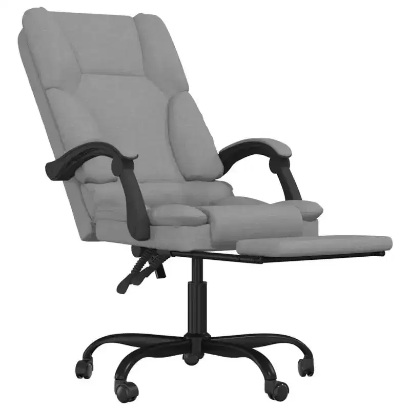 vidaXL Massage Office Chair Light gray Polyester (fabric), Metal, Plywood