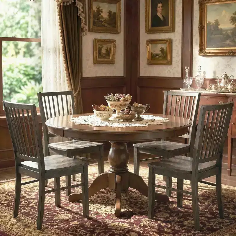 HOMCOM Dining Chairs Set of 2 Ergonomic Solid Wood, Armless Kitchen Chairs with Rubberwood Legs