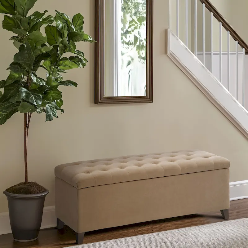 Tufted Top Upholstered Storage Bench
