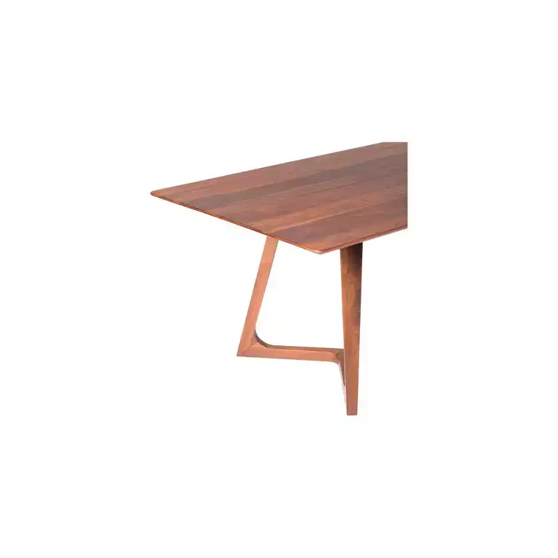 Grizzly Flats Dining Table Rectangular Walnut - Alder Bay: Modern Style, Seats 8, Wood Double Pedestal Base