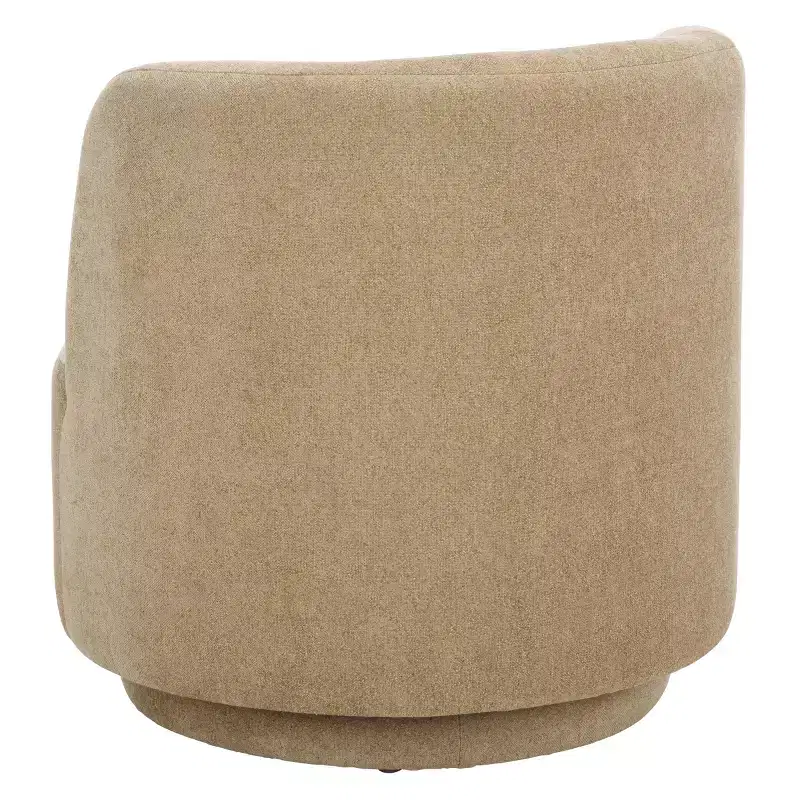 Swivel Accent Chair, Armless Linen Upholstered, 360-Degree Rotation, Wood Frame, 275LBS