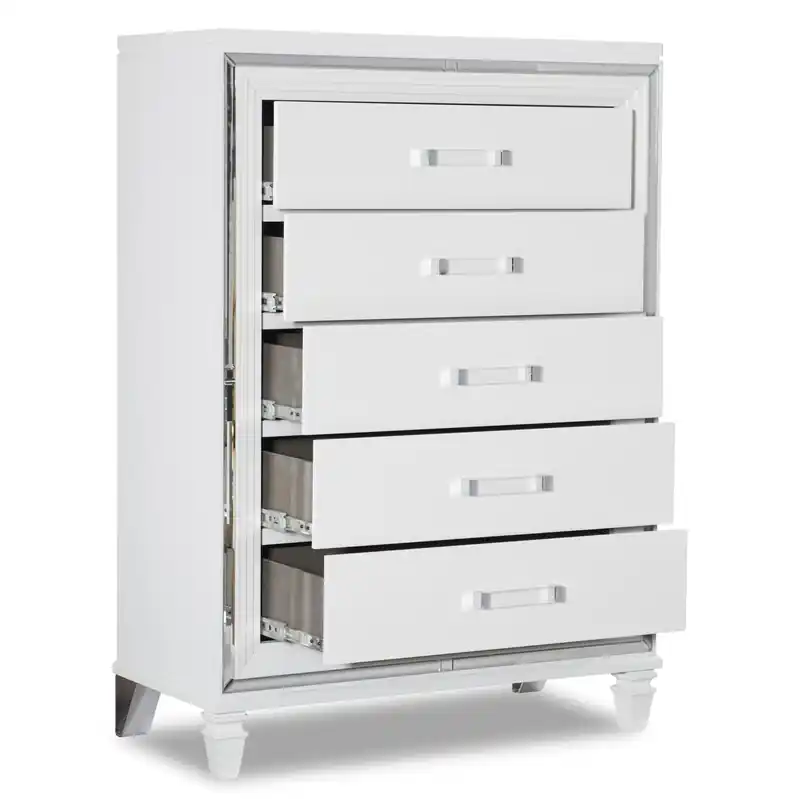 Bedroom Chest of Drawers, 5-Drawer, 38W x 54.3H, Glam