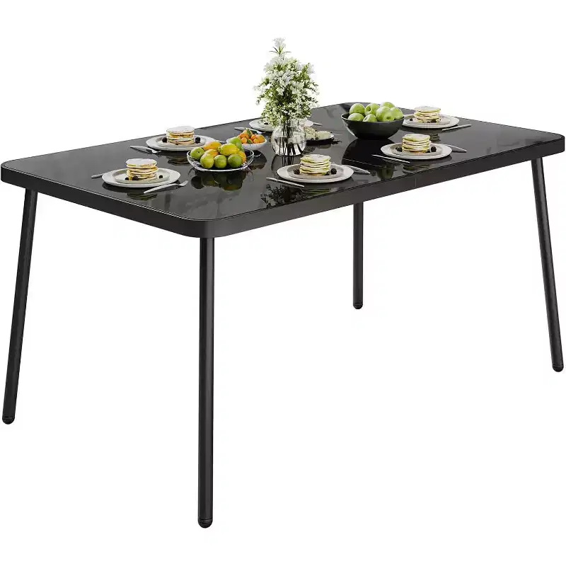 Black Square Wood Dining Table, Seats up to 6