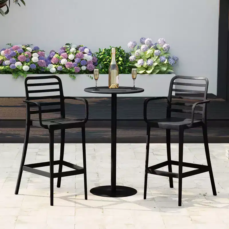 WestinTrends Playa 3-Piece Outdoor Adjustable Round Bar Height Patio Table Dining Set