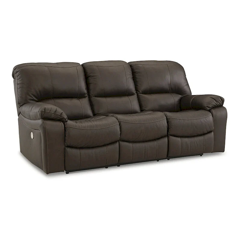 Leesworth Brown Reclining Power Sofa - 88  W x 41  D x 41  H