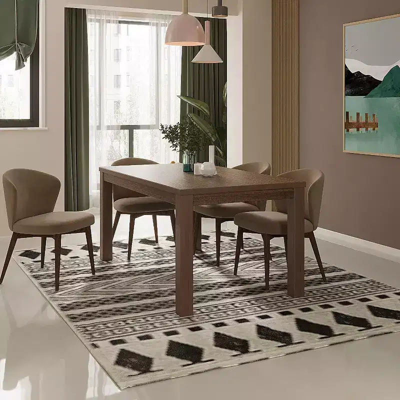 63 Solid Wood Rectangular Dining Table Kitchen Table for 6 with Wood Legs for Dining Room, Living Room