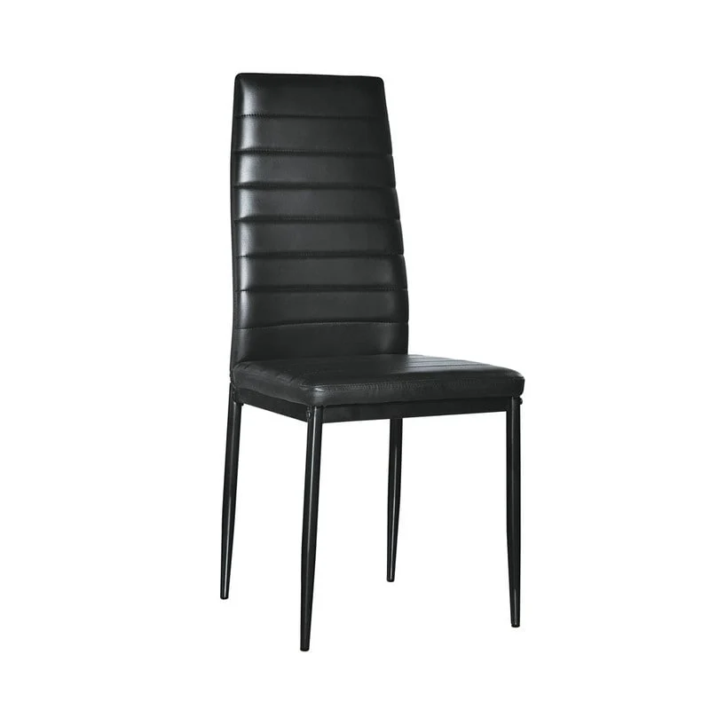 Stripping Texture High Backrest Dining Chairs Set of 4