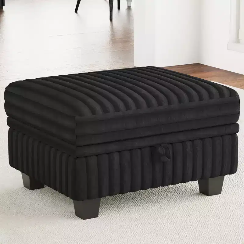 Belffin Corduroy Fabric Ottoman with Storage Ottoman for Modular Sectional Couch