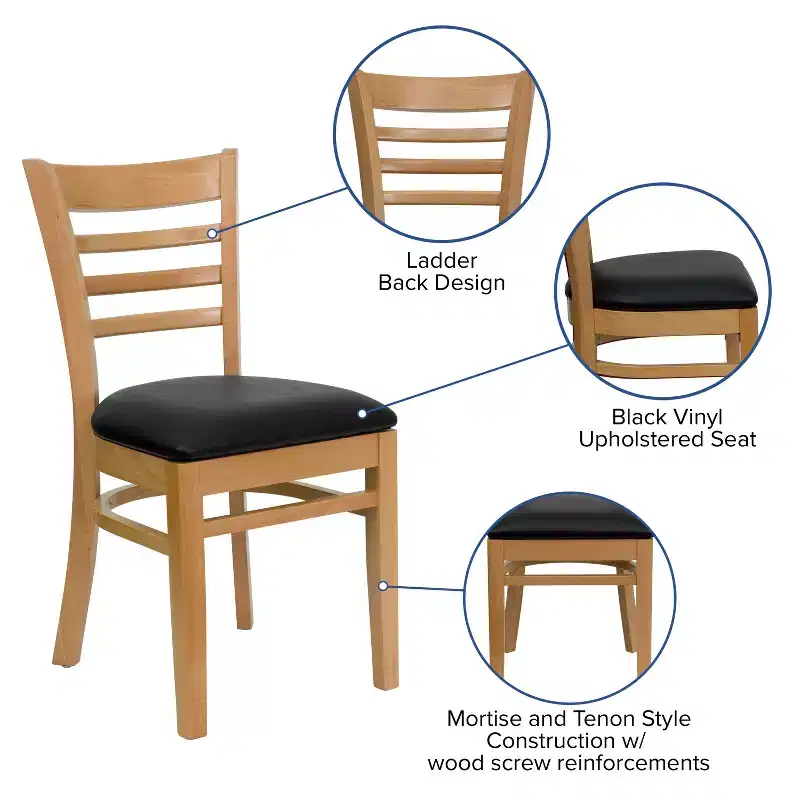 Flash Furniture Ladder Back Wooden Restaurant Chair