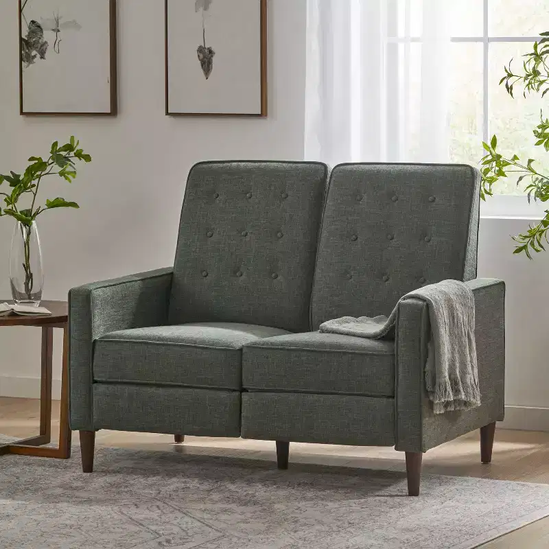 Christopher Knight Home Denison Upholstered Tufted Loveseat Pushback Recliner