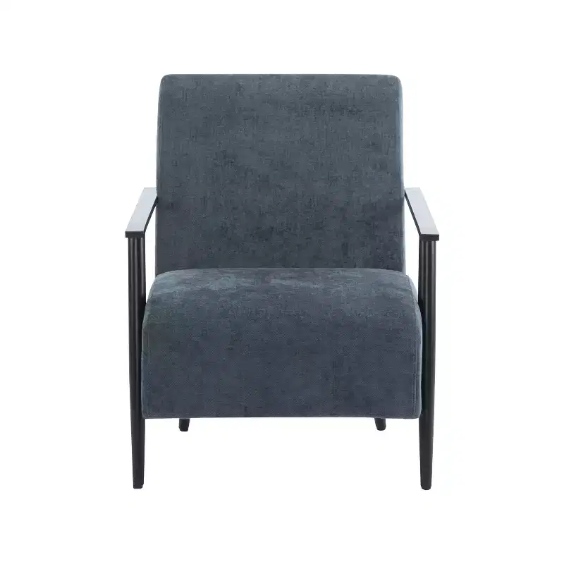 Modern Upholstered Iron Club Chair