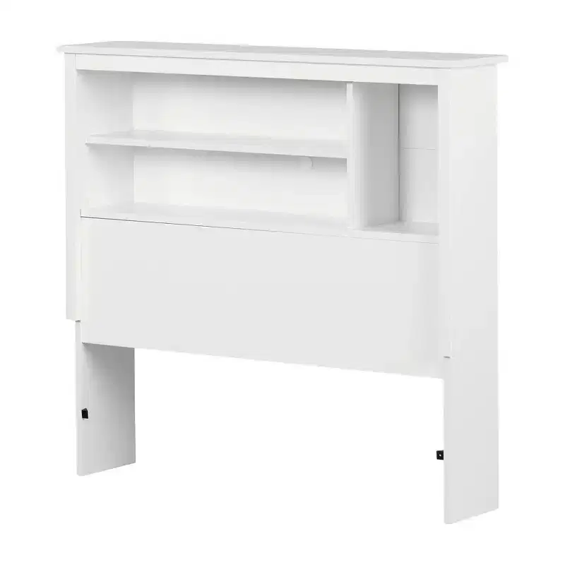 Twin Vito Kids' Bookcase Headboard Pure White - South Shore: Modern Twin Headboard with Shelves, Particle Board