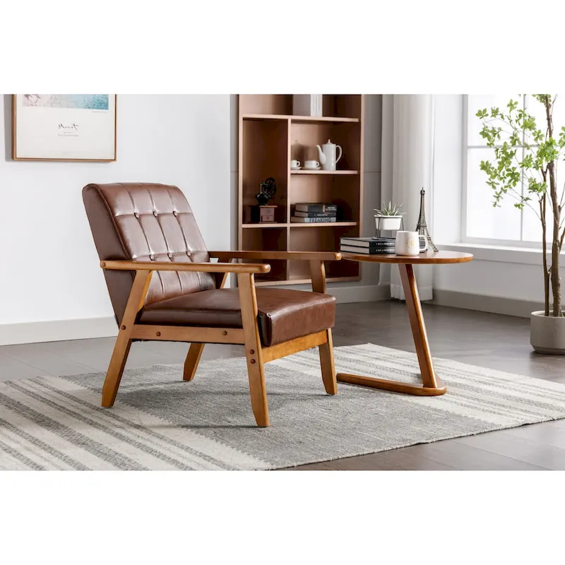 Upholstered Accent Arm Chair with Wood Frame