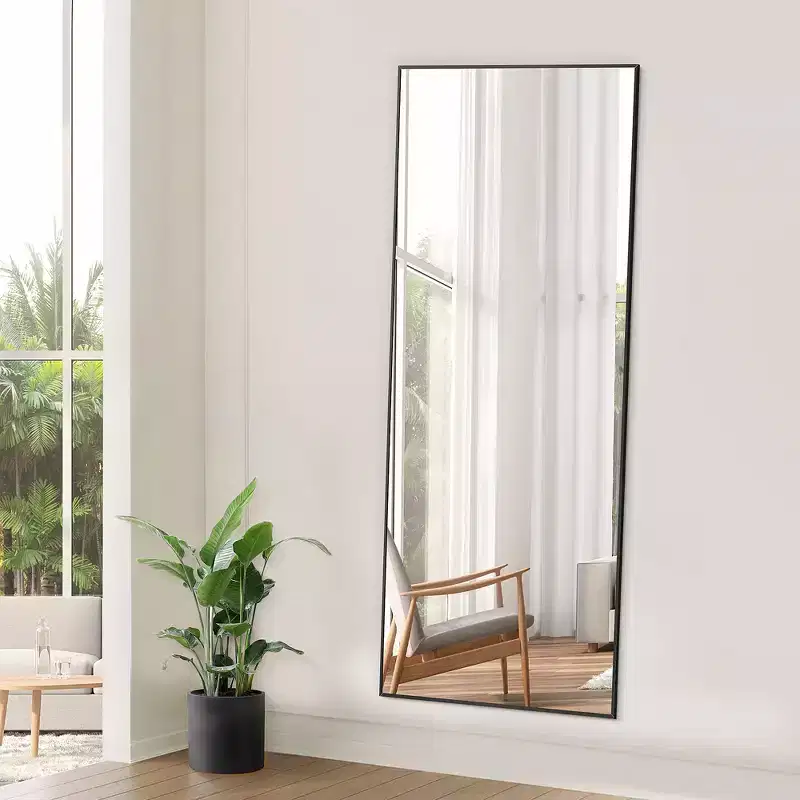 16x59 Full Length Mirror, Shatterproof HD Glass Metal Frame, Floor/Wall Mounted for Bedroom Closet Entryway