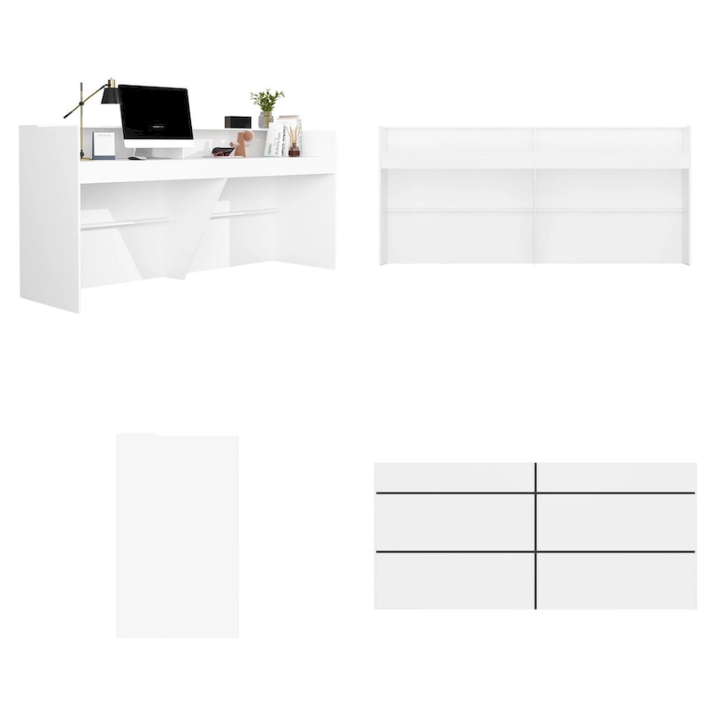 Reception Desk with Counter, Modern Front Desk Reception Room Table
