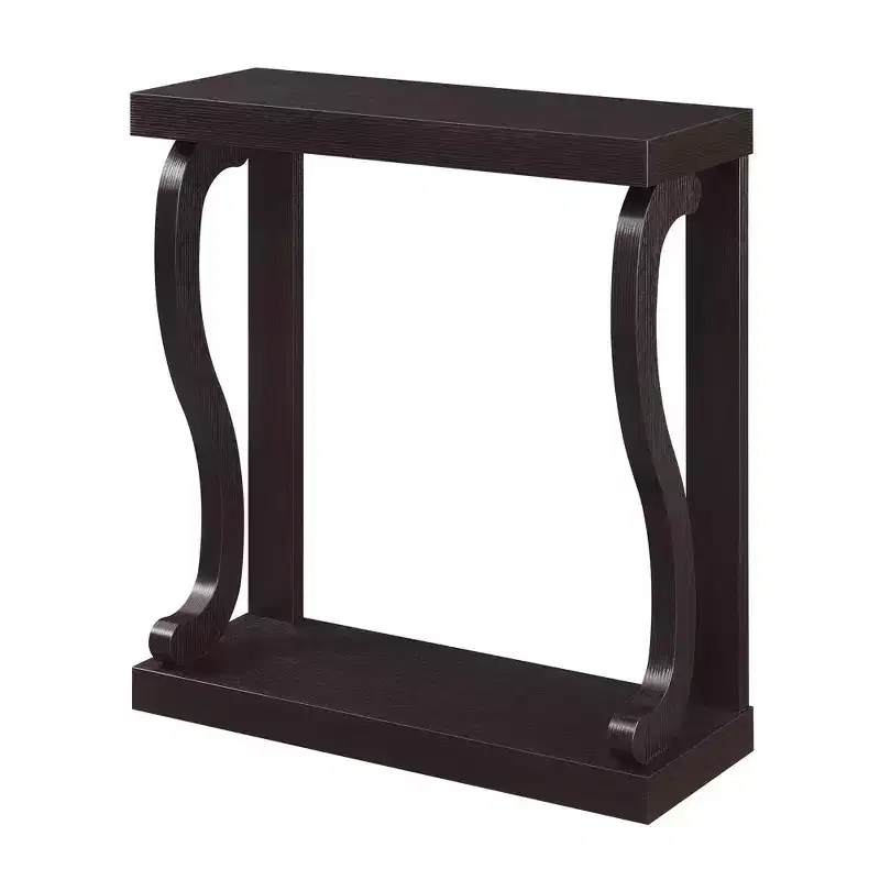Console Table with Open Shelf, Brown MDF Frame