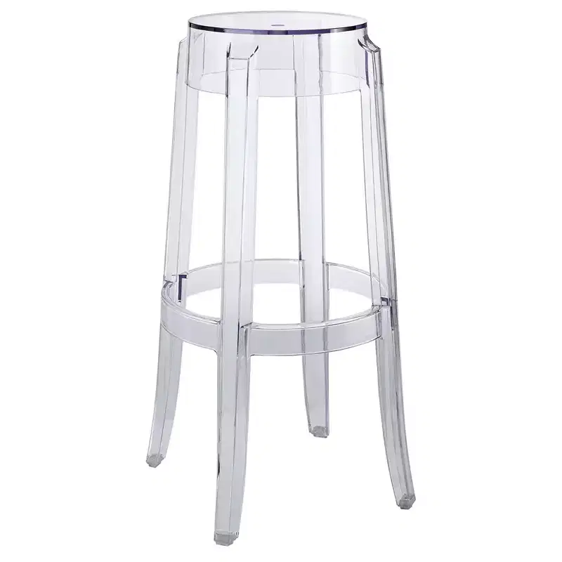 Modway Casper Barstool Clear: Acrylic, Fixed Height, Polycarbonate Frame, Spot Clean