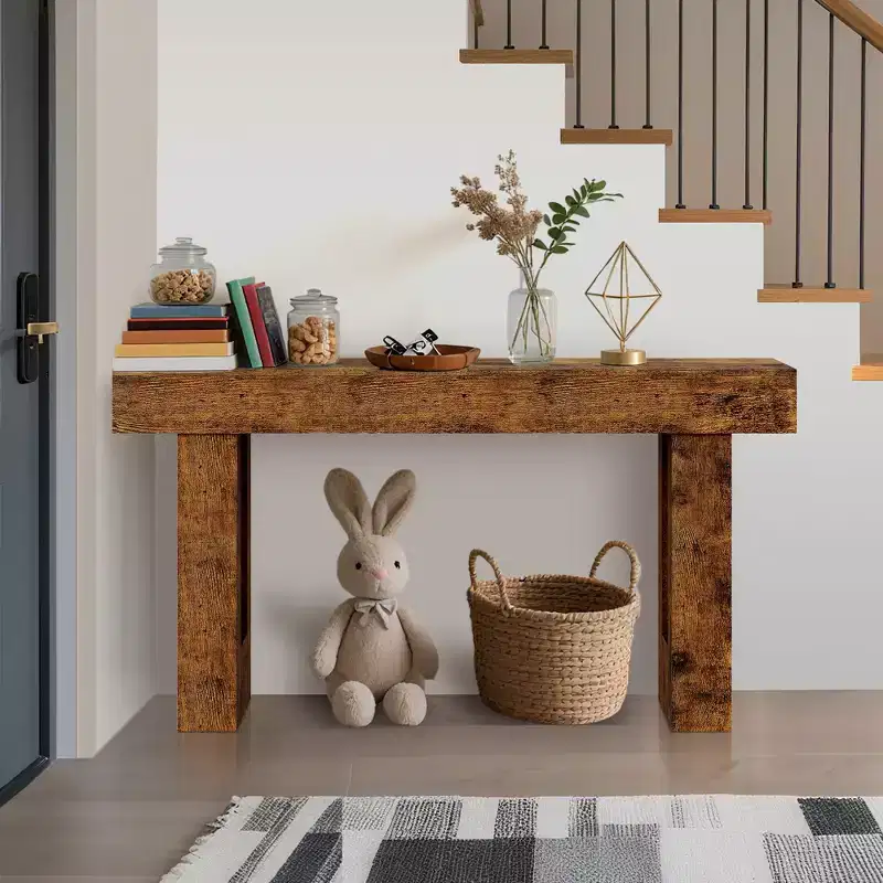 Console Tables for Entryway, Narrow Sofa Table, Rustic Narrow Entrance Front Door Table for Living Room, Hallway