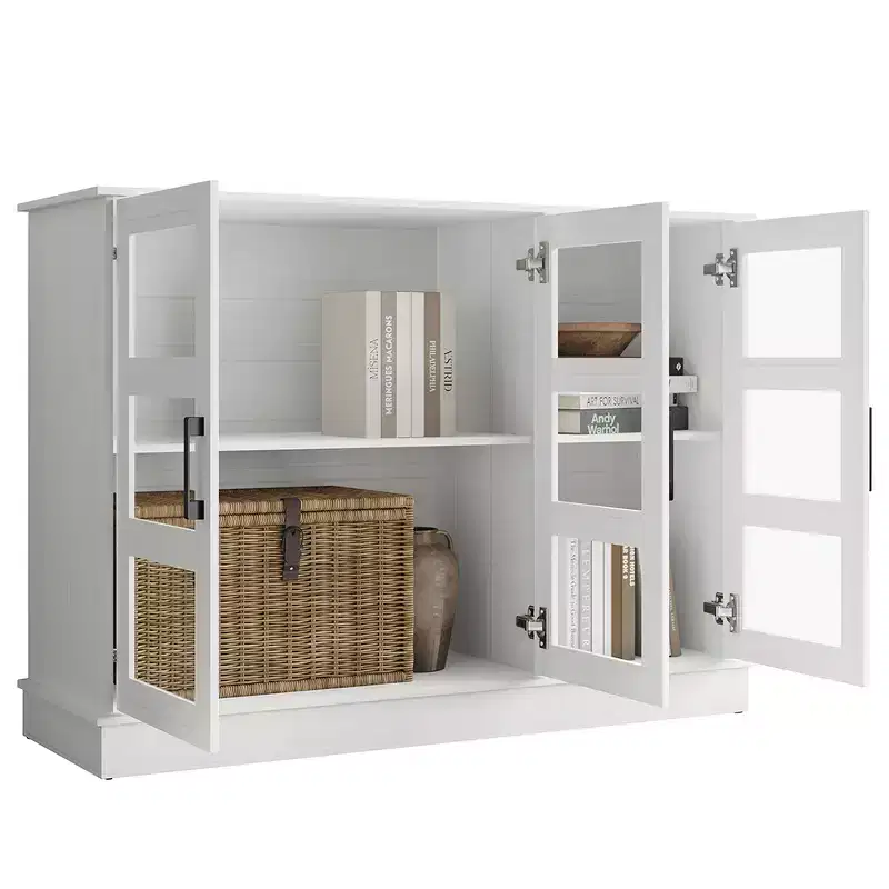Modern Wood Sideboard Buffet Cabinet with Storage Doors for Dining Room