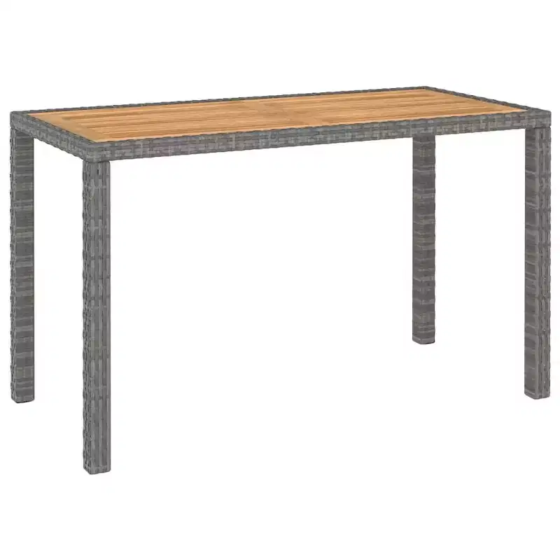 vidaXL Patio Dining Set Dining Table and Chairs Poly Rattan and Wood