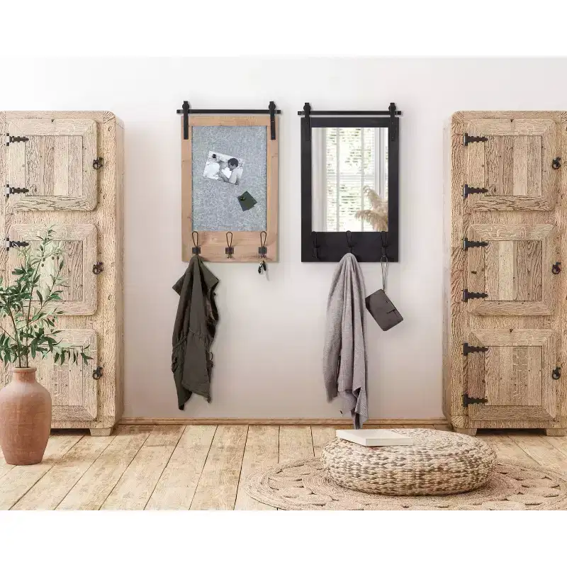 Functional Wall Mirror, 18x28, Wood Frame