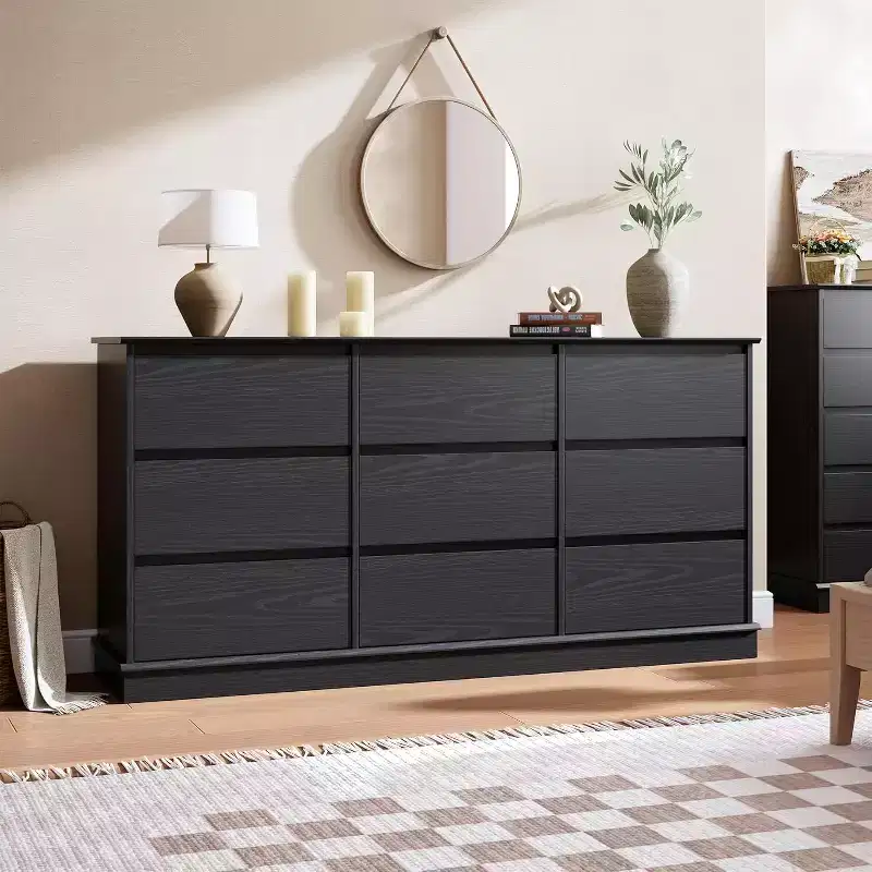 9/12 drawer chest of drawers for bedroom,chest of drawers with Deep drawers,Large chest of drawers for closet with Wide Top,Wooden chest of drawers