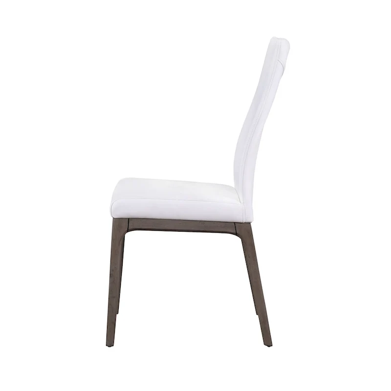 Somette Modern Contour Back Side Chair with Wood Base, Set of 2