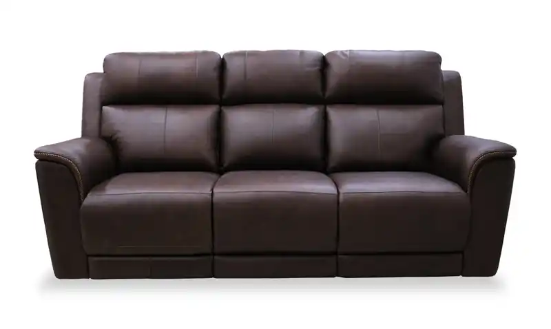 85 Genuine Leather Massage Power Reclining Sofa with Immersive Audio and Power Headrests
