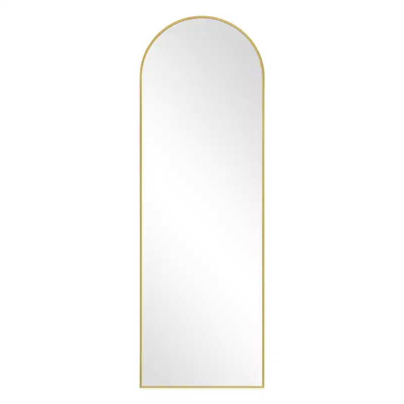 HomeRoots 64 Gold Metal Arch Freestanding Framed Standing Mirror