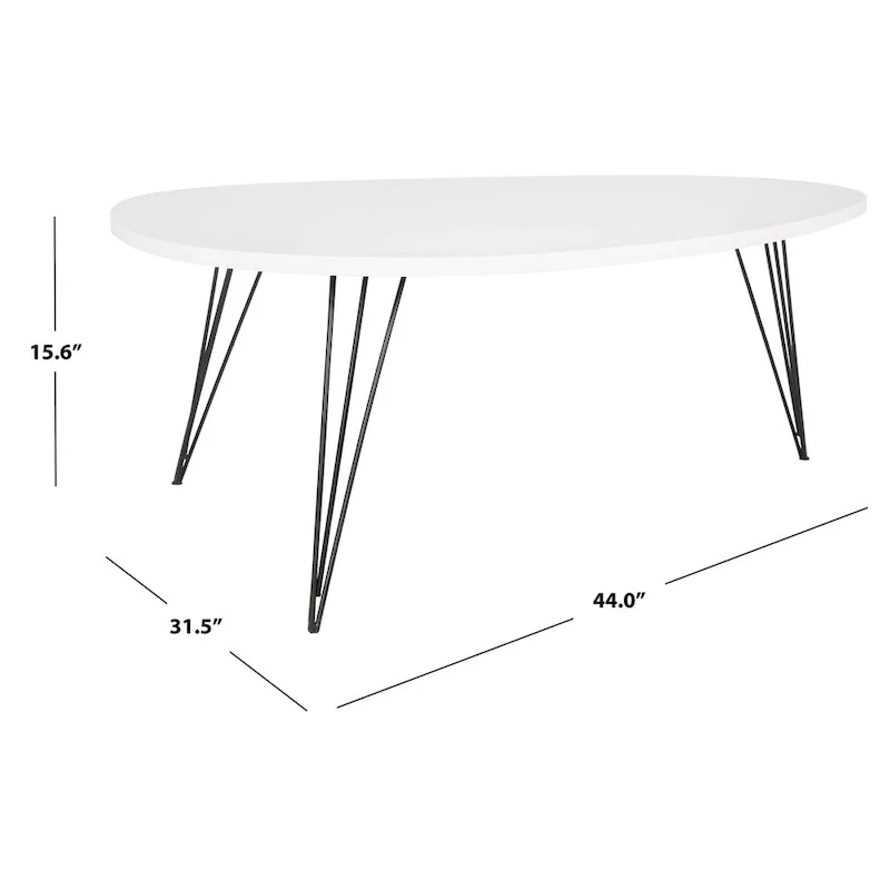 SAFAVIEH Louann Oak Finish/ Black Coffee Table - 44 x 31.5 x 15.6 - 44Wx32Dx16H