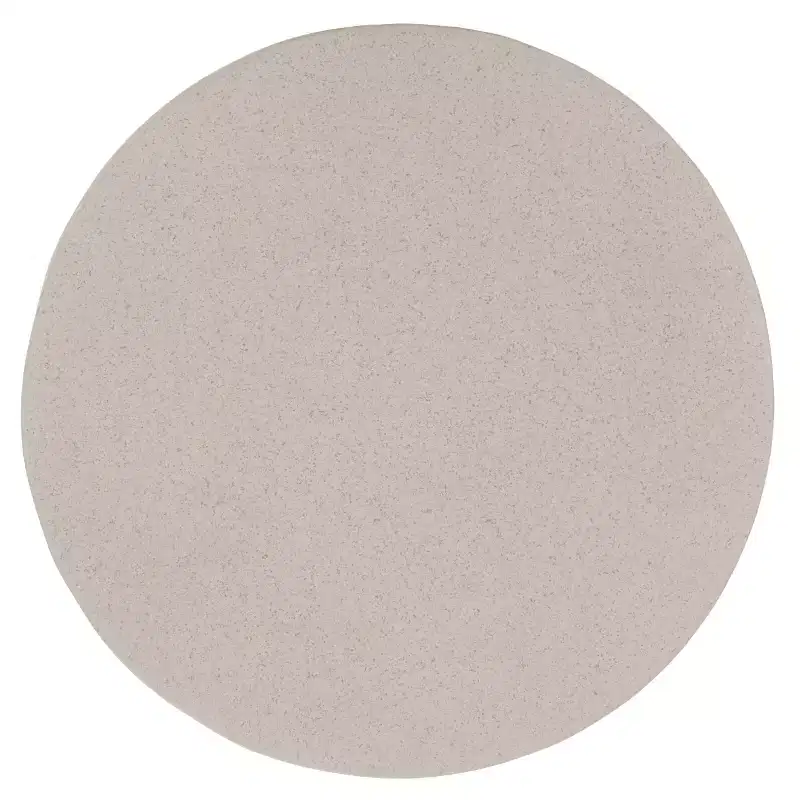 Round Sculptural Drum Accent Table, Grey Plaster-Like Finish, 19.5