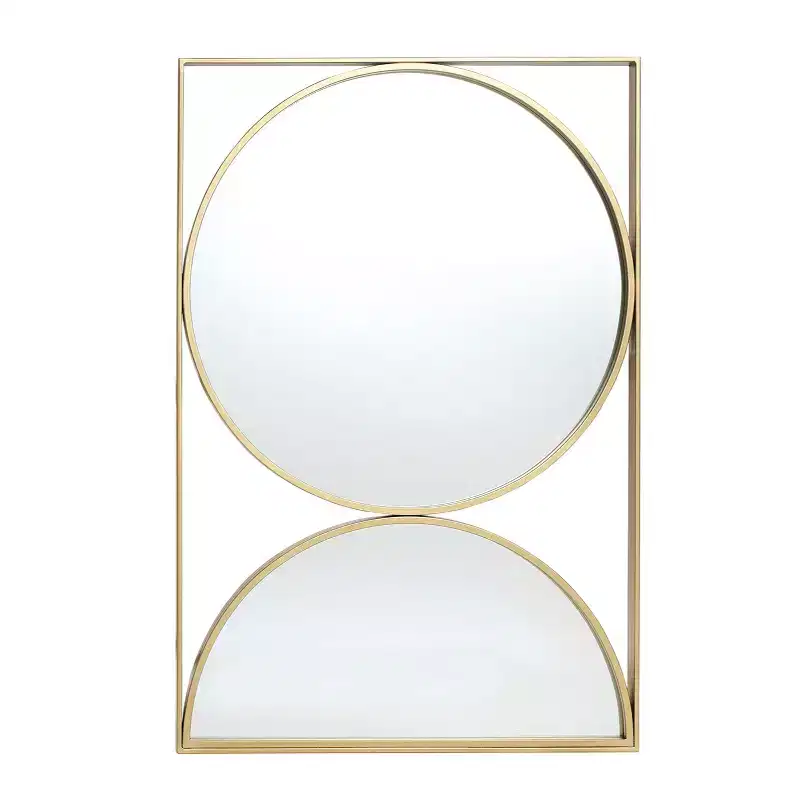 Gold Hourglass Frame Metal Accent Wall Mirror - 36x24 Inch