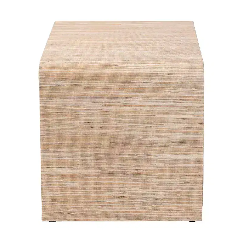 bali & pari Hannah Woven Grasscloth 1 Drawer Nightstand Natural