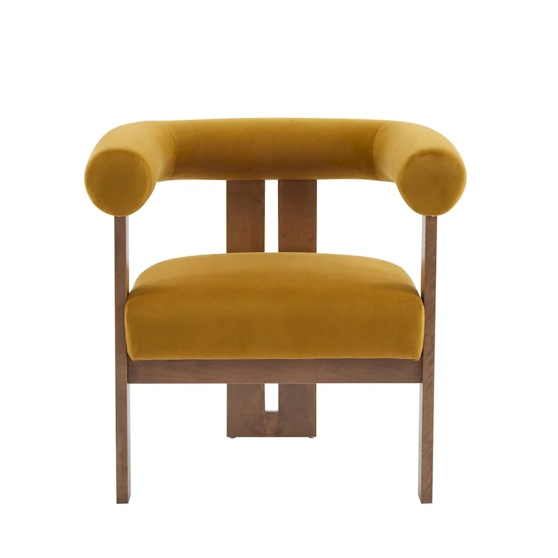 Gilbert Modern Upholstered Round Arm Accent Chair by Christopher Knight Home
